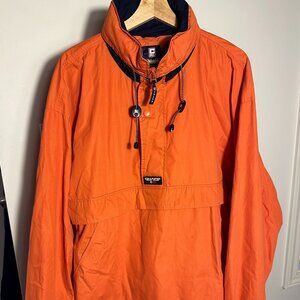 Chaps Ralph Lauren Jacket Men’s XL Orange Anorak Pullover Windbreaker Hooded